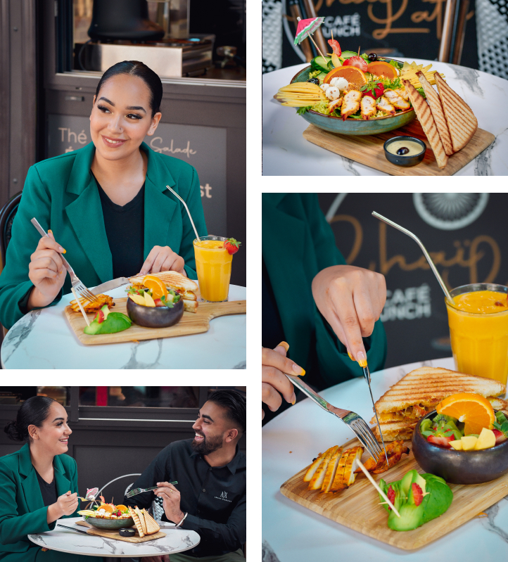 photo culinaire - photo de nourriture - photo restauration - restaurant - service à table - salade - couple entrain de manger